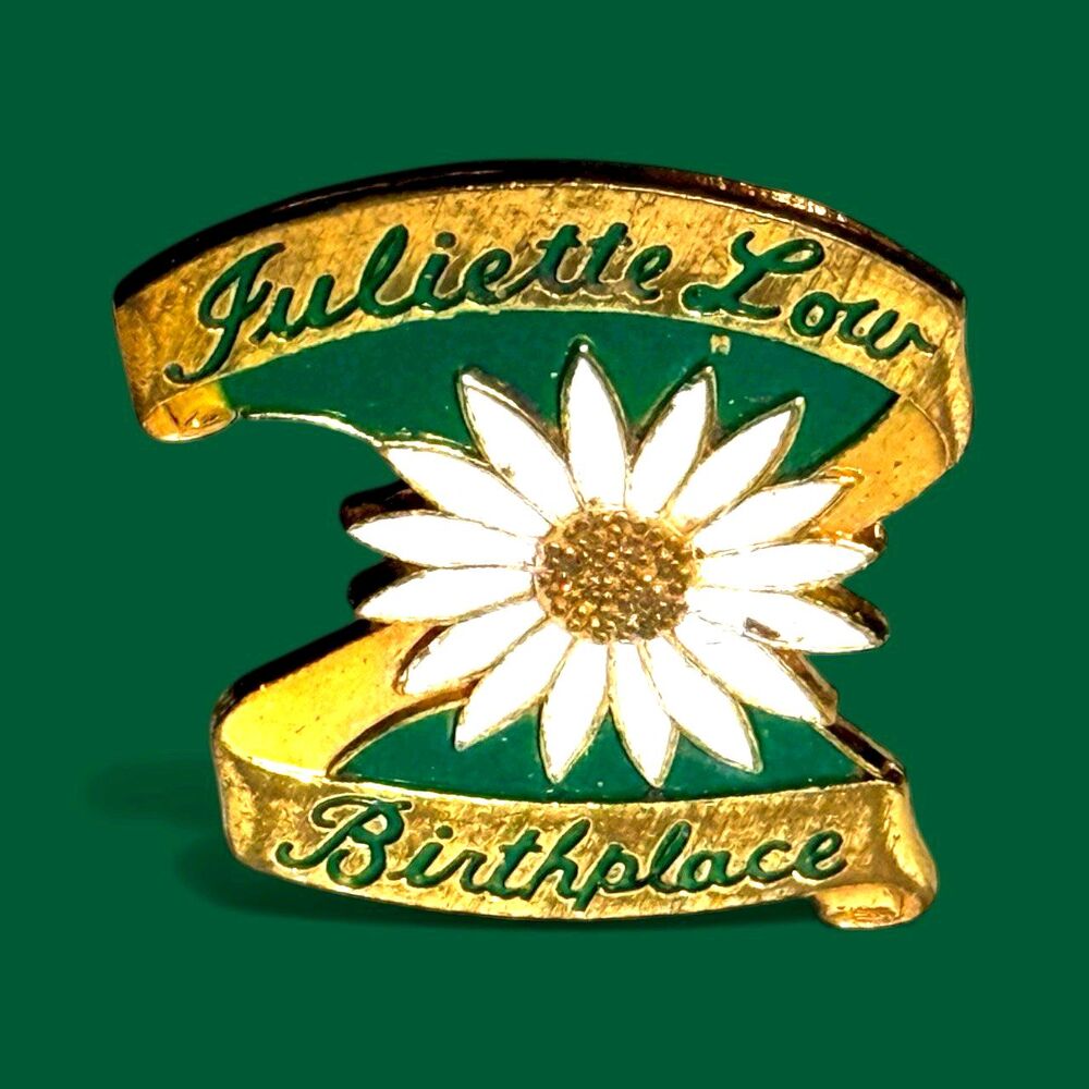 Girl Scout Lapel Pin Juliette Low Birthplace Founder Floral Collectibles